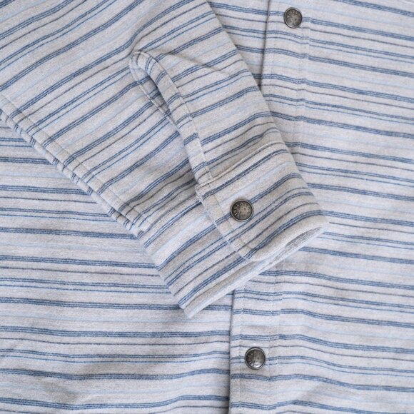 Vissla Flannel Shirt Snap Button Reversible Burshed Cotton Gray Blue XL - Picture 9 of 16